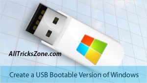 Create USB Bootable of windows