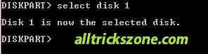 select diskpart usb boot alltrickszone