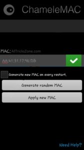 change mac address android