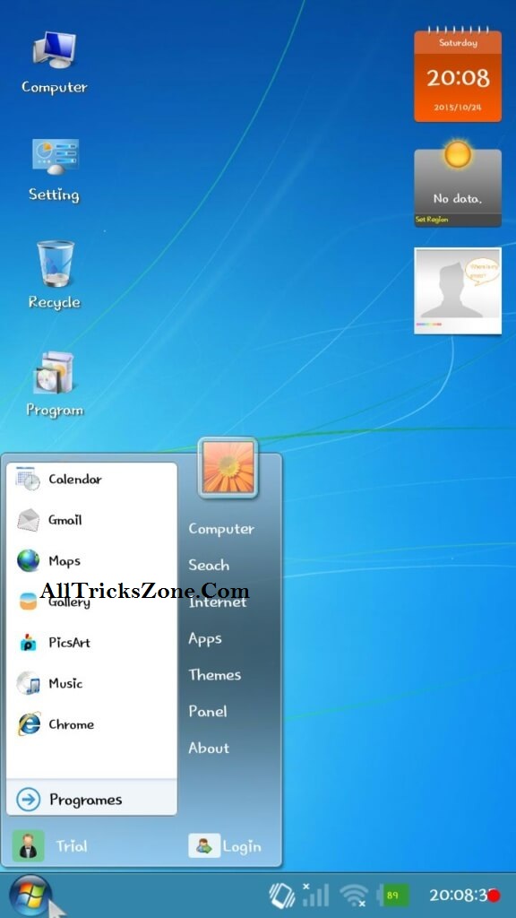 windows 7 launcher for android tablet
