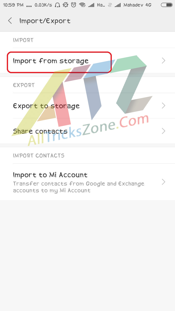 How to Import Contact from Redmi