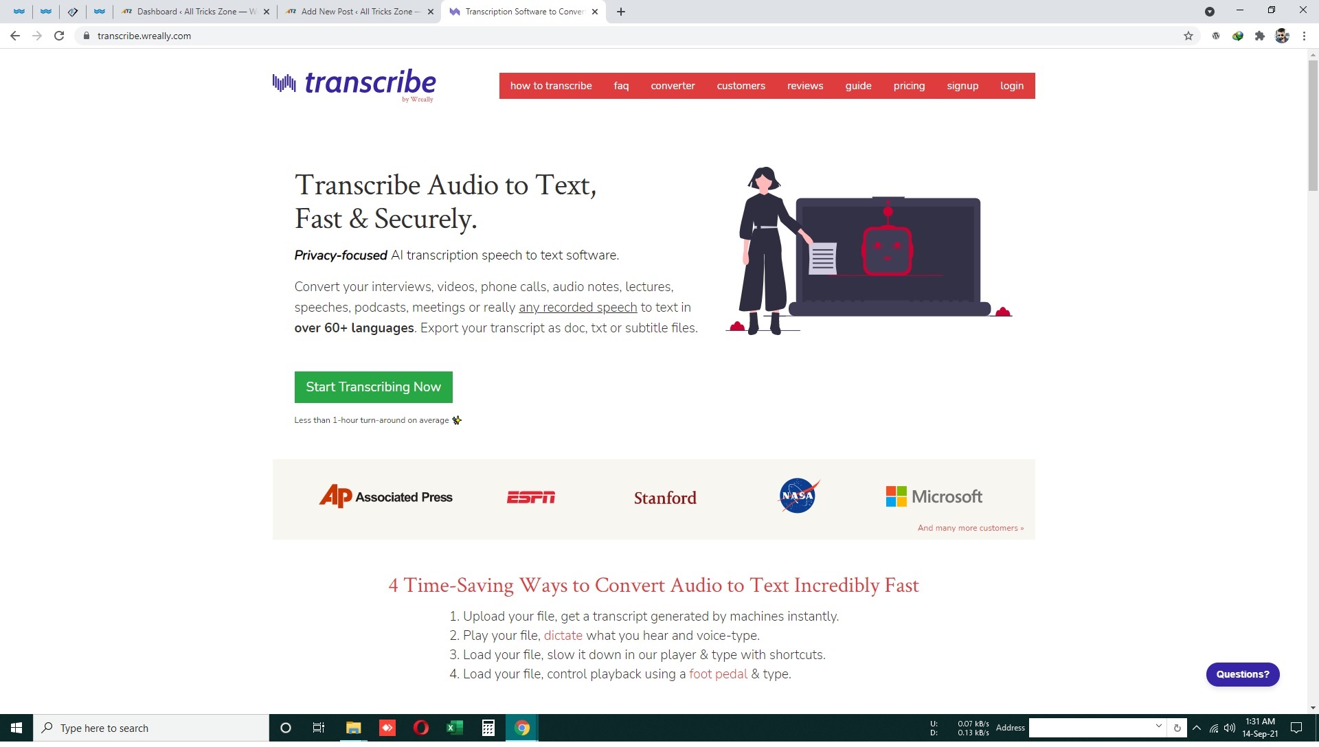 Transcribe Transcription video to audio